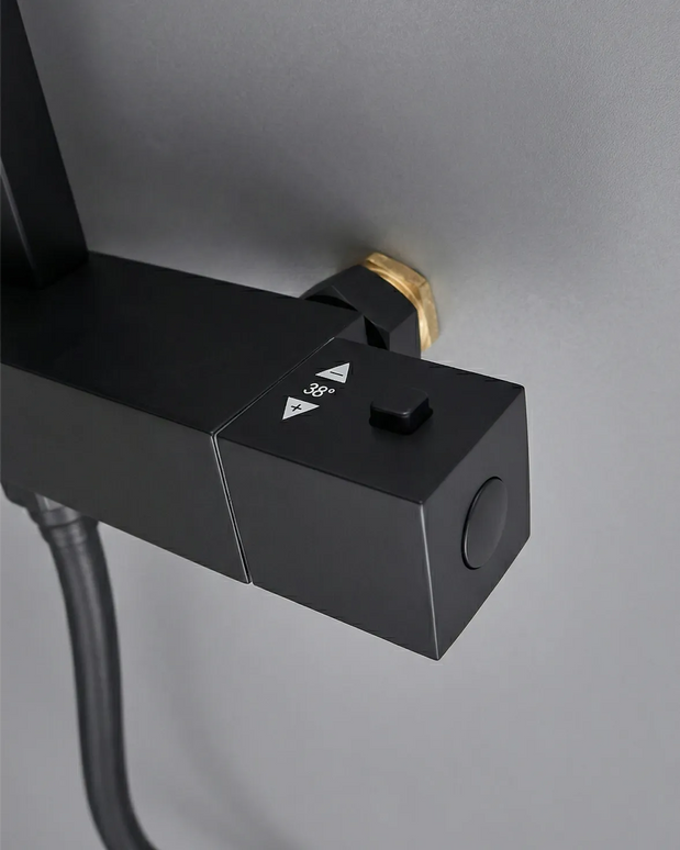 Sistem de duș termostatic – Colecția Mason – Negru mat – OLV-MAS-SHS-MB