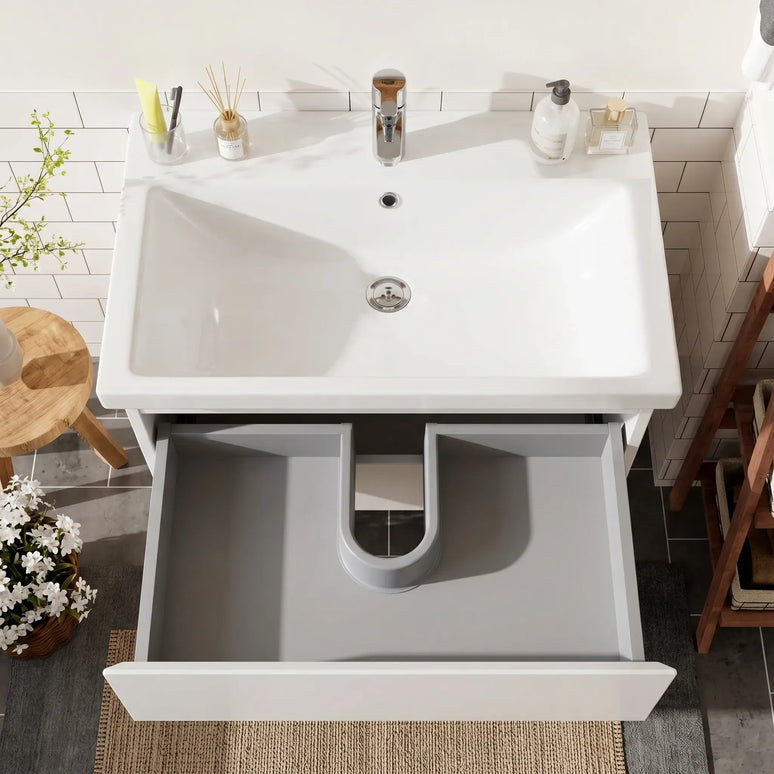 Mobilier de baie suspendat Elite, Alb Mat
