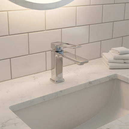 Baterie lavoar modernă – finisaj crom lucios, design premium