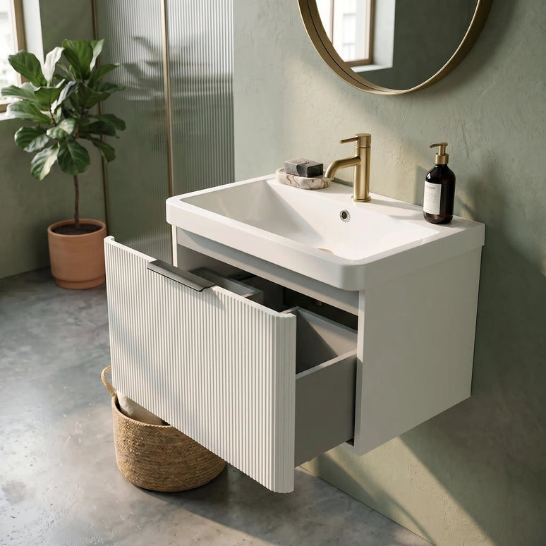 Mobilier de baie suspendat Frost, Alb