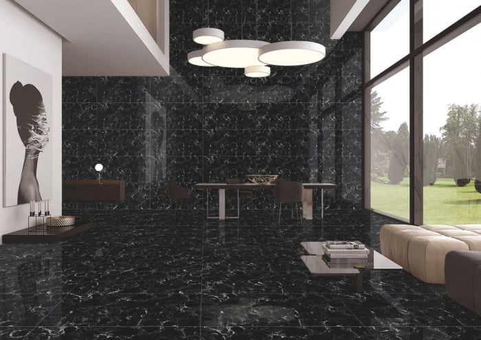 Gresie portelanata PORTRO BLACK HG GLOSSY 60 x 120 cm