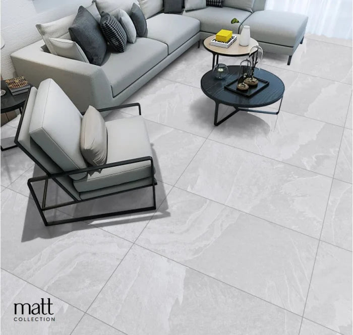 Gresie portelanata SLATESTONE BIANCO mat 60 x 120 cm