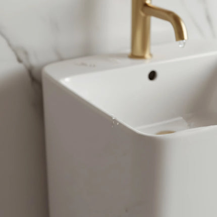 Lavoar freestanding ceramic H15-CUG01-M – design pătrat marmorat