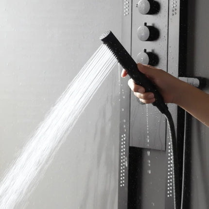 Panel de Duș Black Round – Design Modern cu Duș Tip Cascadă și Funcții Multiple