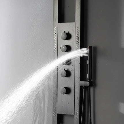 Panel de Duș Black Round – Design Modern cu Duș Tip Cascadă și Funcții Multiple