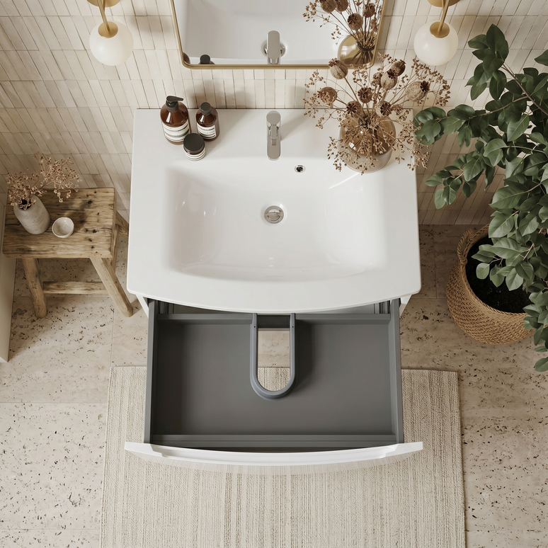Set baie Headway – mască pe pardoseală cu lavoar ceramic