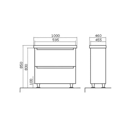 Set baie Headway – mască pe pardoseală cu lavoar ceramic