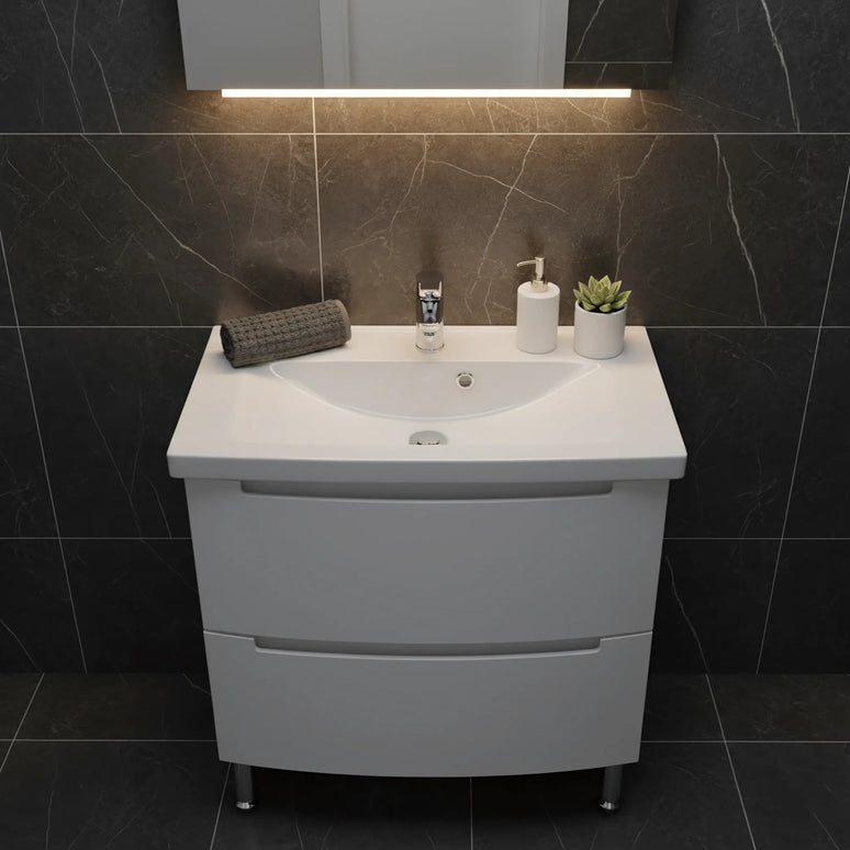 Set baie Headway – mască pe pardoseală cu lavoar ceramic