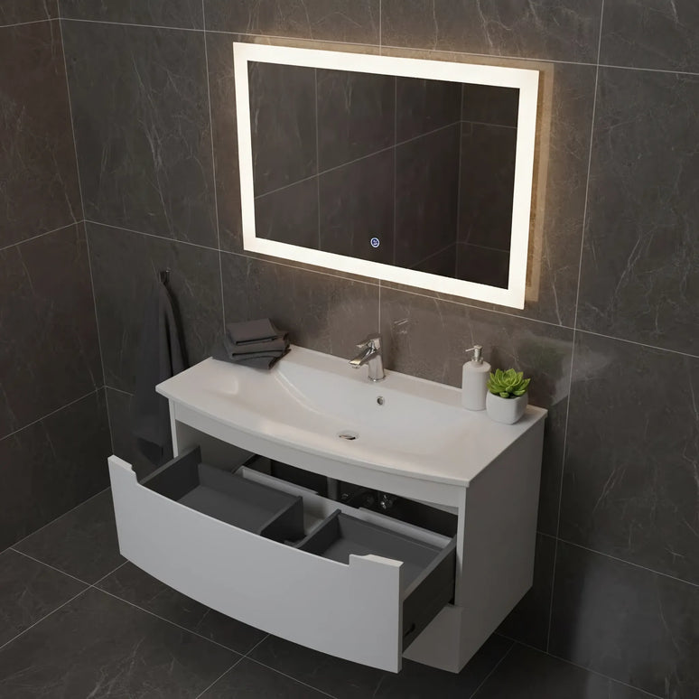 Set baie Headway – mască pe pardoseală cu lavoar ceramic