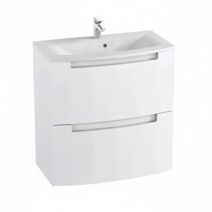 Mască baie suspendată Headway cu lavoar ceramic – Alb lucios