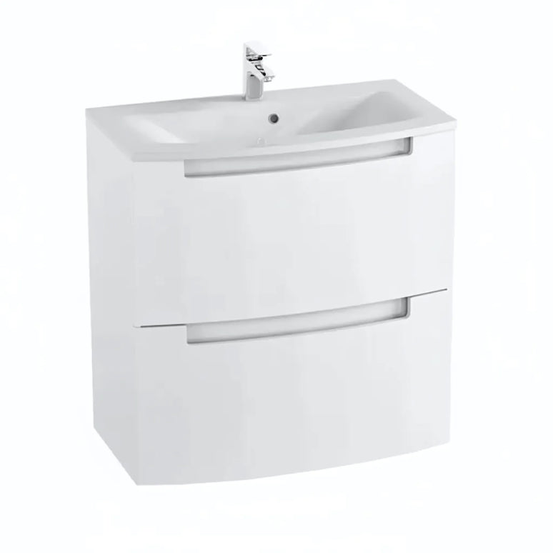 Mască baie suspendată Headway cu lavoar ceramic – Alb lucios