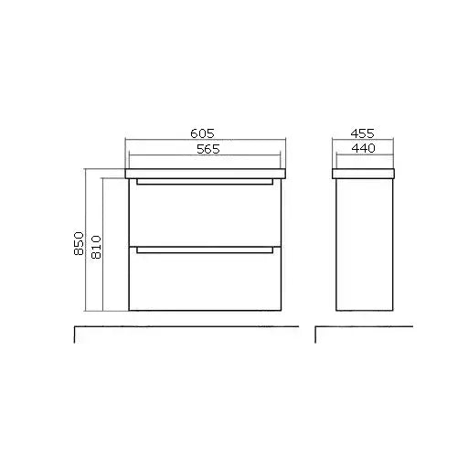 Mască baie suspendată Headway cu lavoar ceramic – Alb lucios