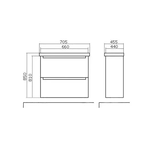 Mască baie suspendată Headway cu lavoar ceramic – Alb lucios