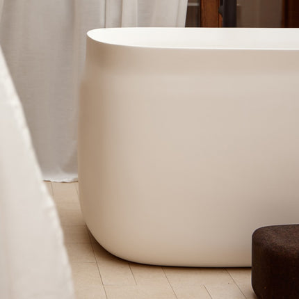 Cadă freestanding compozit Duna Ofuro alb mat, stil japonez 130 cm