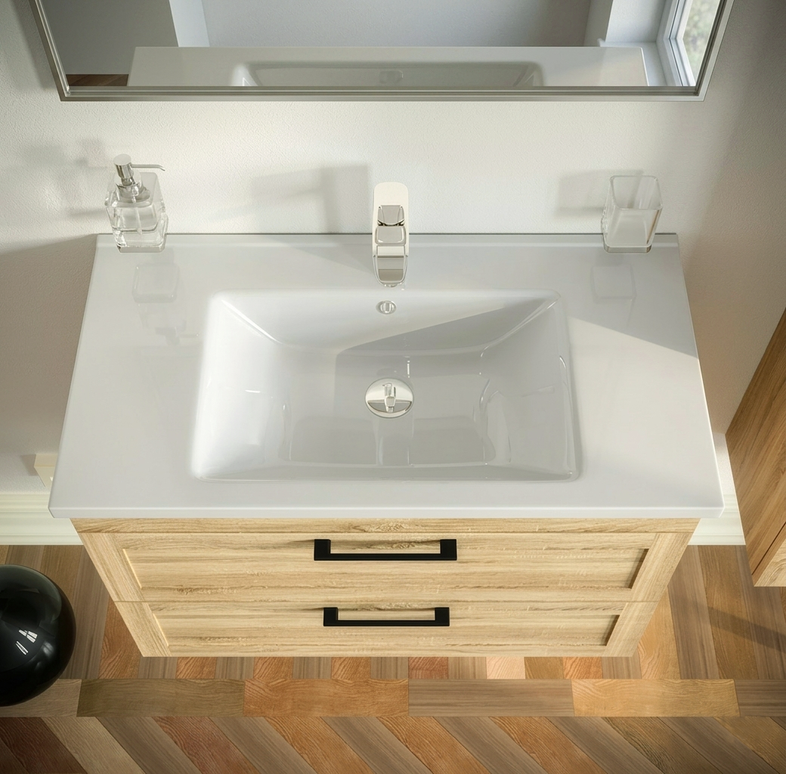 Mobilier de baie suspedat Inari, Oak Nebraska