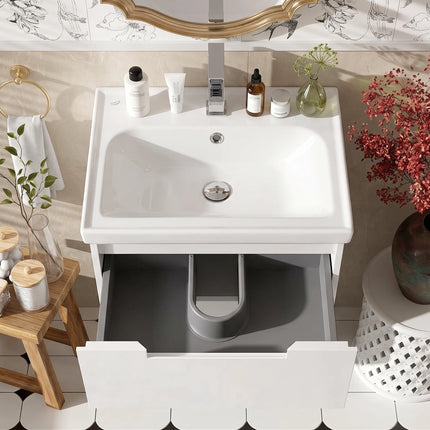 Mobilier de baie suspendat Infinity, Alb