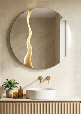 Oglindă baie LED ⌀70 cm rotundă, 3 nuanțe de lumină, dezaburire și touch control J-2080