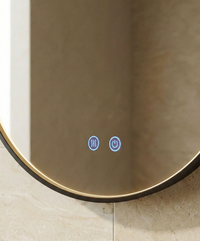 Oglindă baie LED 50x90 cm ovală, 3 nuanțe de lumină, dezaburire și touch control J-3055