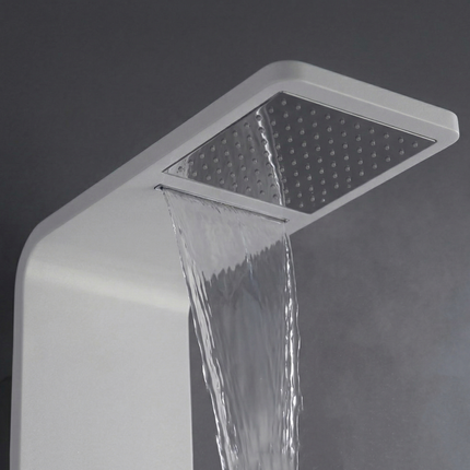 Panel de Duș Modern Alb Lucios – Design Minimalist cu Duș Fix și Accesorii Incluse