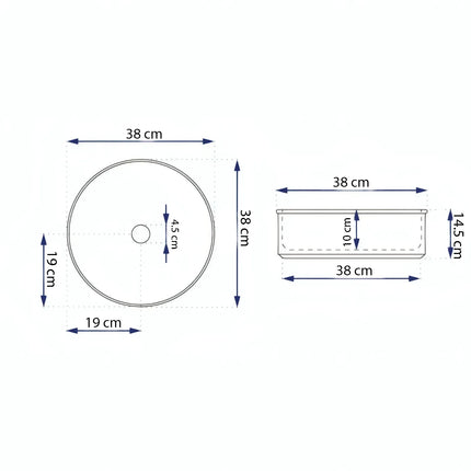 Lavoar rotund ceramic 787-CBKW-MRS – exterior negru texturat, interior alb lucios