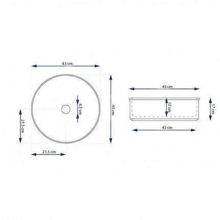Lavoar rotund ceramic A494-P310-M – alb marmorat cu accente aurii