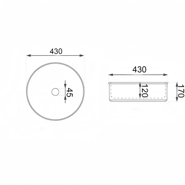 Lavoar rotund ceramic A494-P310-M – alb marmorat cu accente aurii