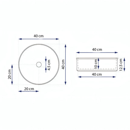 Lavoar rotund ceramic alb A545 – design texturat modern