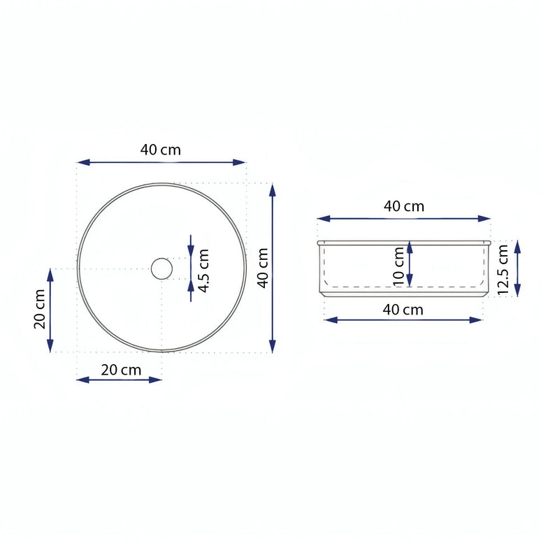 Lavoar rotund ceramic alb A545 – design texturat modern
