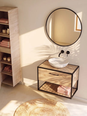 Mobilier baie suspendat Loft Scandi Seville cu blat și lavoar Zero – Design Nordic