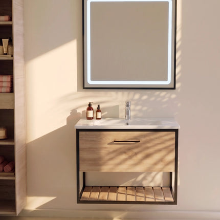 Mobilier baie suspendat cu lavoar ceramic Loft Scandi Seville – Design Nordic