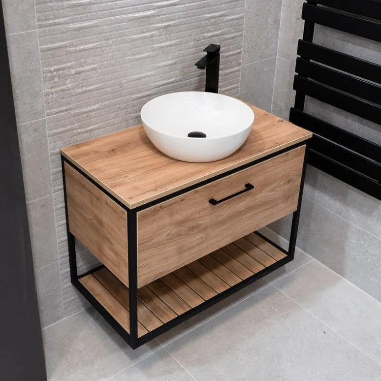 Mobilier baie suspendat Loft Scandi Seville cu blat – Design Nordic
