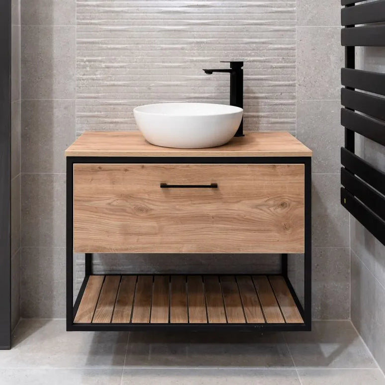 Mobilier baie suspendat Loft Scandi Seville cu blat – Design Nordic