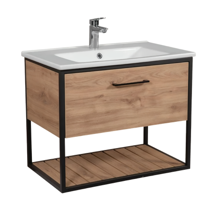 Mobilier baie suspendat cu lavoar ceramic Loft Scandi Seville – Design Nordic