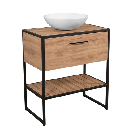Mobilier de baie pe pardoseală Loft Scandi Seville, cu blat și lavoar Zero