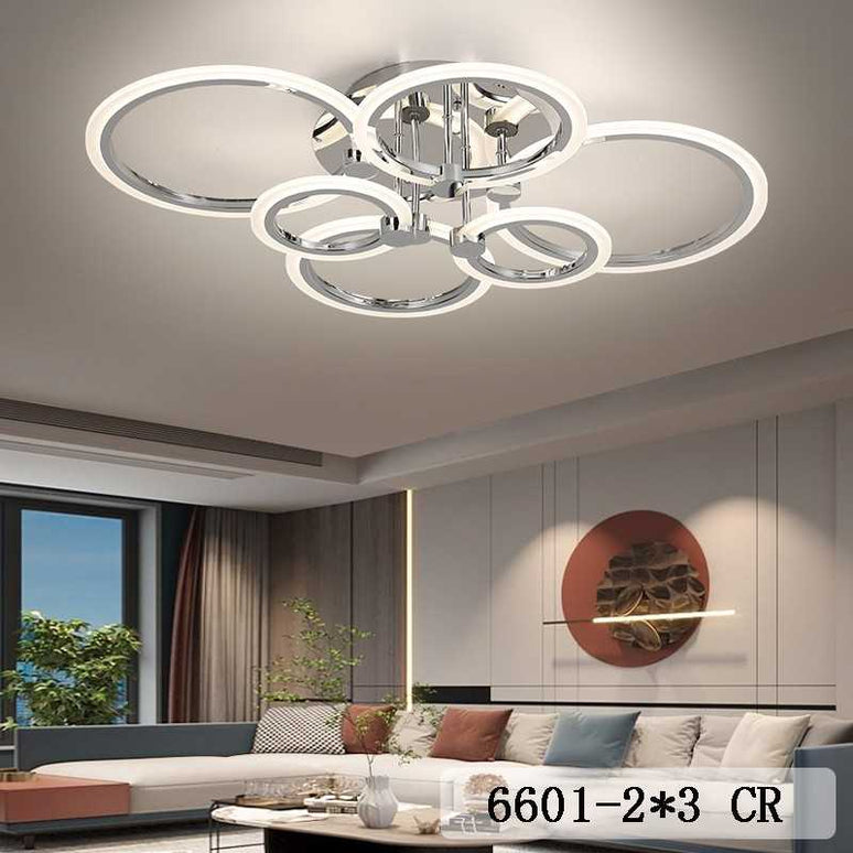 Lustră LED 6 Cercuri Crom cu Telecomandă 6601/2x3 CR LMX