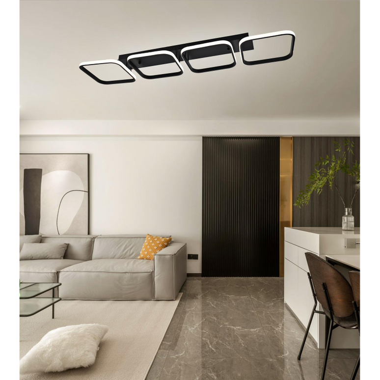 Lustră LED cu 4 Pătrate – Design Modern și Iluminare Inteligentă G3860/4 LMX