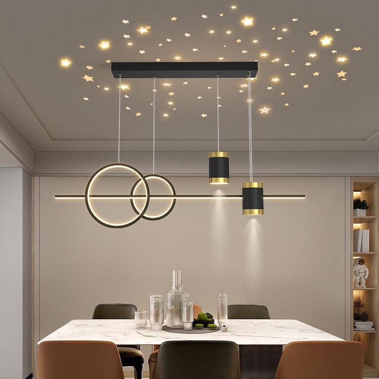 Lustră LED cu Telecomandă și Proiector Starry Night G3869 BK LMX