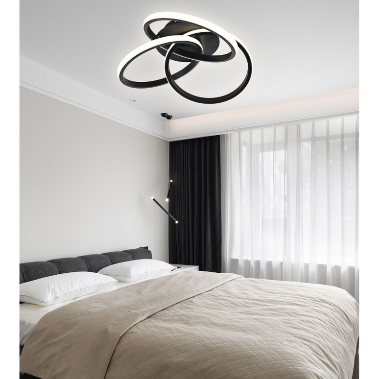 Lustră LED 84W cu Telecomandă WiFi – Iluminare Reglabilă pentru Confort Maxim - G3817/3 BK LMX