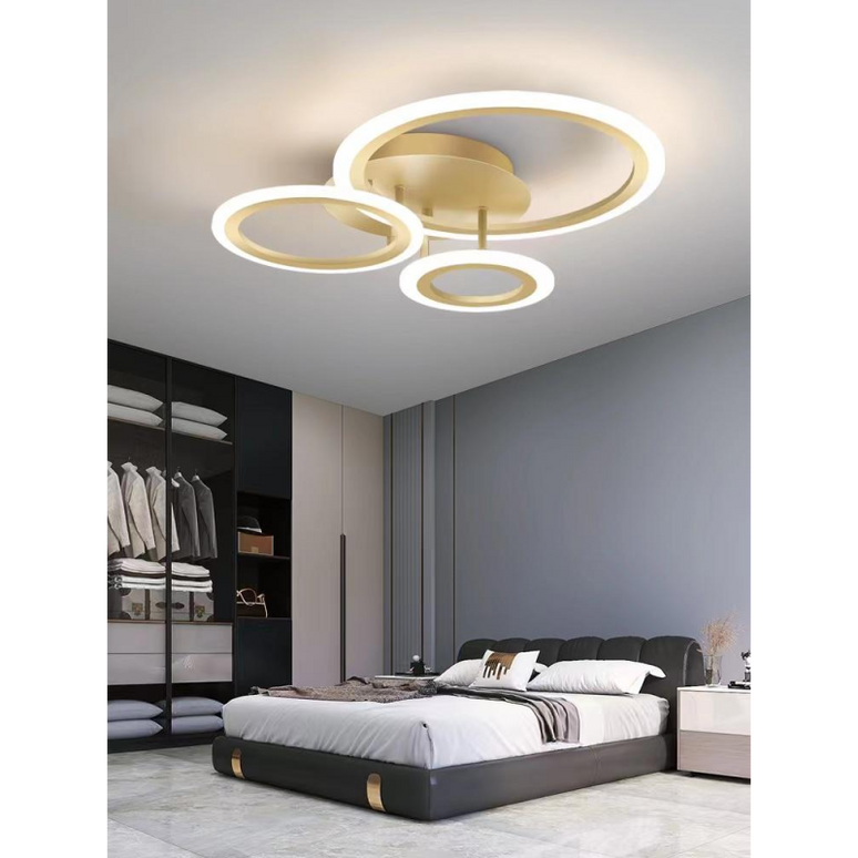 Lustră LED Gold cu 3 Cercuri și Telecomandă WiFi 2.4G - G3862/3 GD LMX