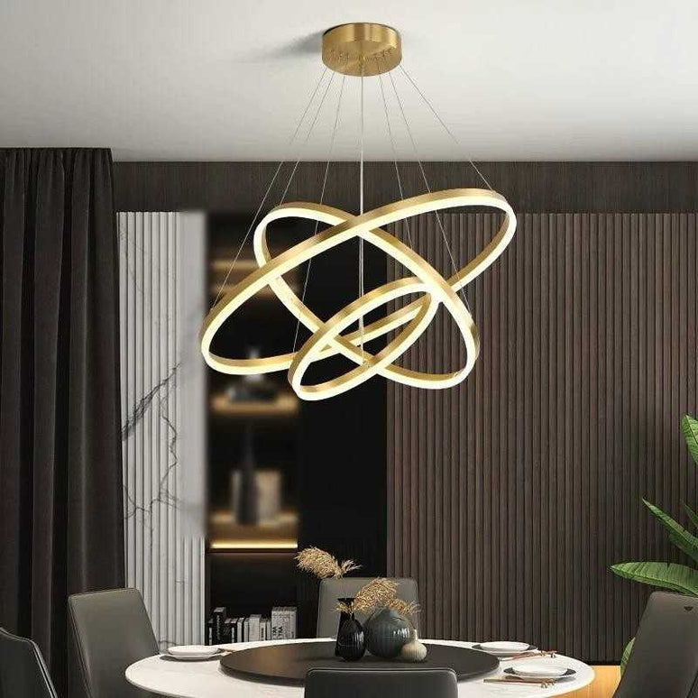 Lustră LED Minimalist Ring cu Telecomandă WiFi 2.4G Gold – Design Modern și Iluminare Reglabilă - 5205/3 GD LMX