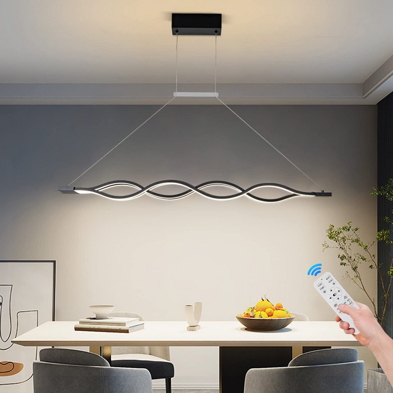Lustră LED Neagră cu Telecomandă – Eleganță și Iluminare Personalizată G20235 BK LMX
