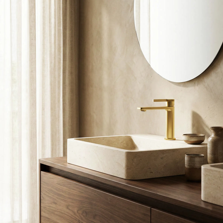 Baterie lavoar – Colecția Rical – Auriu periat