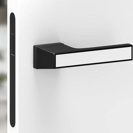 Mâner ușă MAXIMA CONNECT – Negru cu decor alb mat, cu yală inclusă
