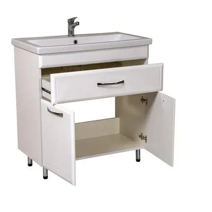 Mobilier de baie pe pardoseală cu sertar Decor, Alb Aqua Rodos