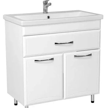 Mobilier de baie pe pardoseală cu sertar Decor, Alb Aqua Rodos
