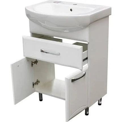Mobilier de baie pe pardoseală cu sertar Decor, Alb Aqua Rodos