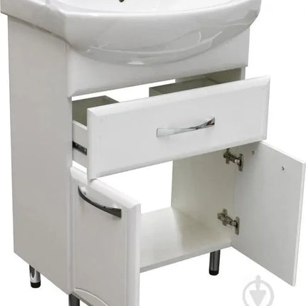 Mobilier de baie pe pardoseală cu sertar Decor, Alb Aqua Rodos