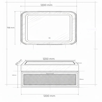 Set Mobilier Baie din Lemn Natur cu Oglindă LED – Design Modern & Premium