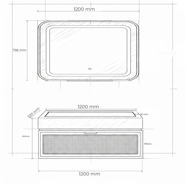 Set Mobilier Baie din Lemn Natur cu Oglindă LED – Design Modern & Premium