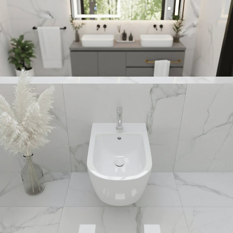 Bideu Suspendat Ceramic White Glossy